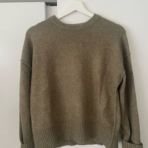 Mango Olive Green Crewneck Sweater
